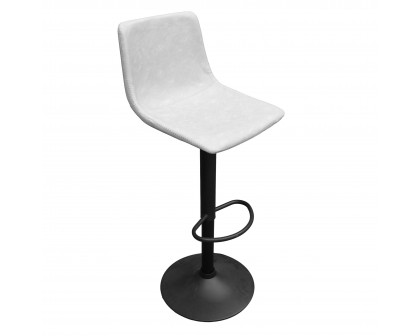 LeisureMod Tilbury Modem Adjustable Bar Stool with Footrest and 360-Degree Swivel