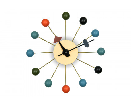 LeisureMod Concordia Modern Design Round Balls Silent Non-Ticking Wall Clock