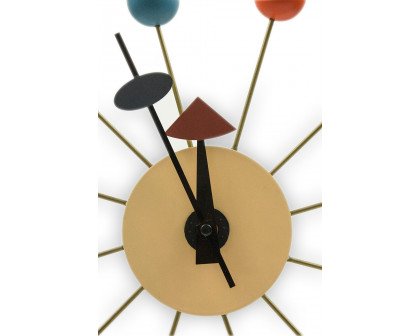 LeisureMod Concordia Modern Design Round Balls Silent Non-Ticking Wall Clock - Multi