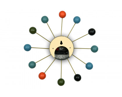 LeisureMod Concordia Modern Design Round Balls Silent Non-Ticking Wall Clock - Multi