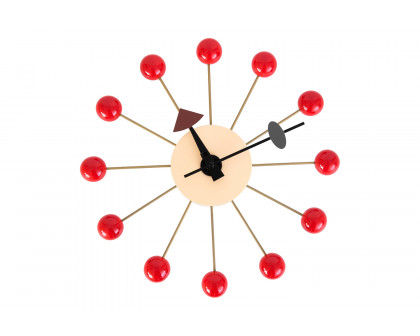 LeisureMod Concordia Modern Design Round Balls Silent Non-Ticking Wall Clock