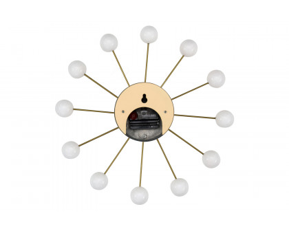 LeisureMod Concordia Modern Design Round Balls Silent Non-Ticking Wall Clock - White