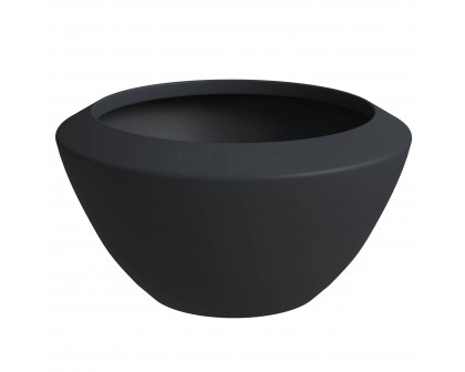 LeisureMod Vessel Modern 8" Round Planter Pot in Fiberstone and Clay