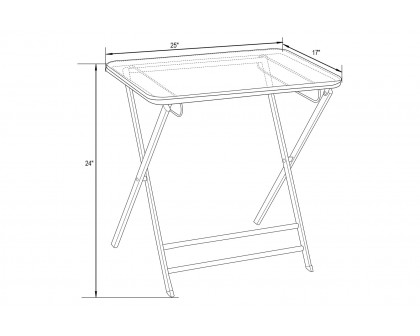 LeisureMod Victorian Foldable End Side Table Tray - Clear