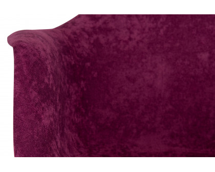 LeisureMod™ Willow Velvet Eiffel Wooden Base Accent Chair - Purple