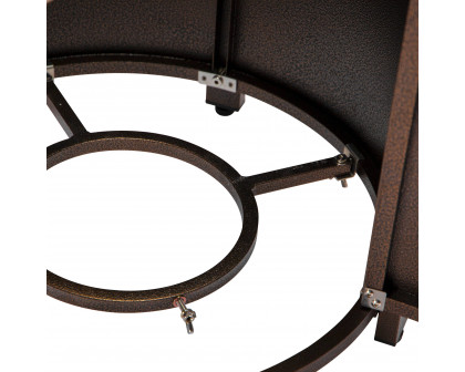 LeisureMod Walbrooke Outdoor Patio Round Fire Pit and Tank Holder - Brown