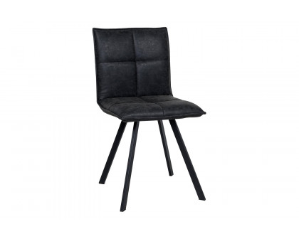 LeisureMod Wesley Modern Leather Dining Chair with Metal Legs