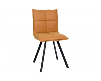 LeisureMod Wesley Modern Leather Dining Chair with Metal Legs