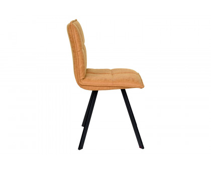 LeisureMod™ Wesley Modern Leather Dining Chair with Metal Legs - Light Brown