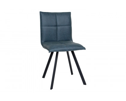 LeisureMod Wesley Modern Leather Dining Chair with Metal Legs