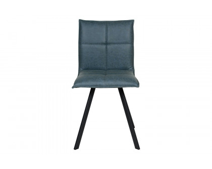 LeisureMod Wesley Modern Leather Dining Chair with Metal Legs