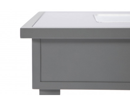 LeisureMod Walbrooke Modern Outdoor Square Fire Pit Table with Powder-Coated Aluminum Frame - Gray