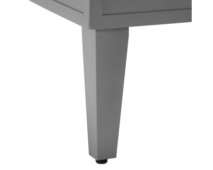 LeisureMod Walbrooke Modern Outdoor Square Fire Pit Table with Powder-Coated Aluminum Frame - Gray