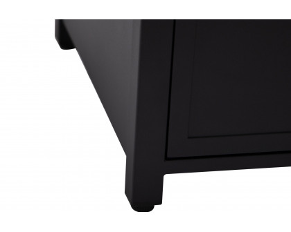 LeisureMod Walbrooke Modern Square Tank Holder Table with Tempered Glass Top and Powder Coated Aluminum - Black