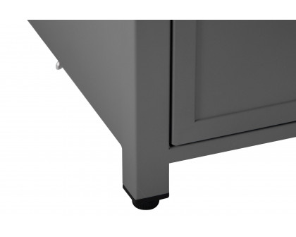 LeisureMod Walbrooke Modern Square Tank Holder Table with Tempered Glass Top and Powder Coated Aluminum - Gray