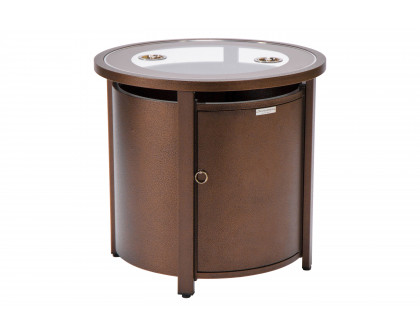 LeisureMod - Walbrooke Modern Round Tank Holder Table with Tempered Glass Top and Powder Coated Aluminum