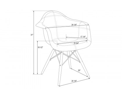 LeisureMod™ Willow Fabric Eiffel Accent Chair with Chrome Base - Patchwork