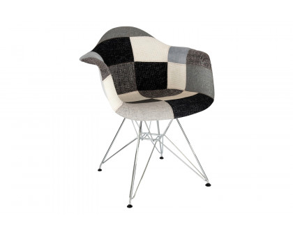 LeisureMod Willow Fabric Eiffel Accent Chair with Chrome Base