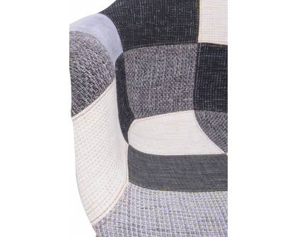 LeisureMod™ Willow Fabric Eiffel Accent Chair with Chrome Base - Patchwork