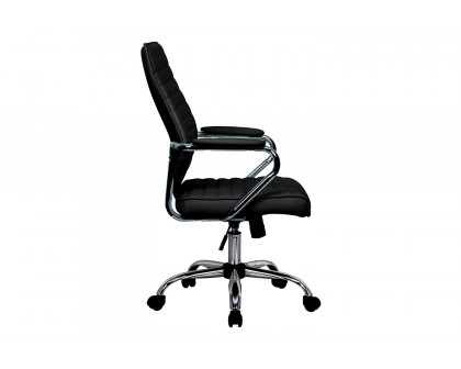 LeisureMod Winchester Leatherette Office Chair - Black