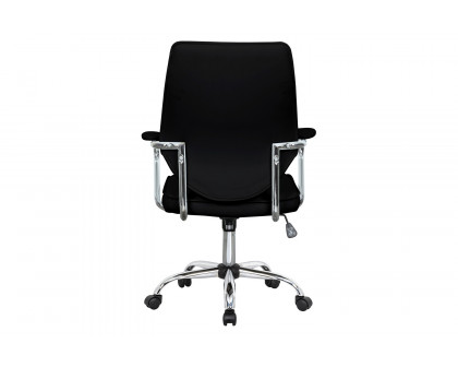 LeisureMod Winchester Leatherette Office Chair - Black