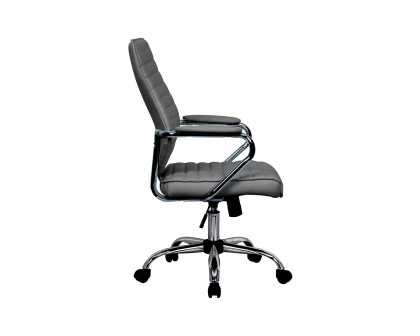 LeisureMod Winchester Leatherette Office Chair - Gray