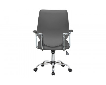 LeisureMod Winchester Leatherette Office Chair - Gray