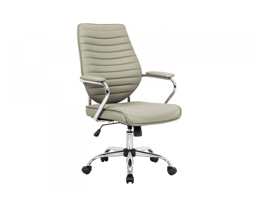 LeisureMod Winchester Leatherette Office Chair - Tan