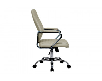 LeisureMod Winchester Leatherette Office Chair - Tan