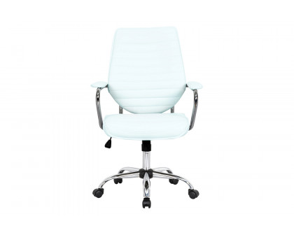 LeisureMod Winchester Leatherette Office Chair - White