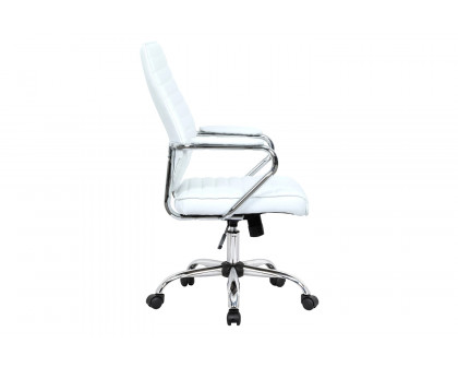 LeisureMod Winchester Leatherette Office Chair - White