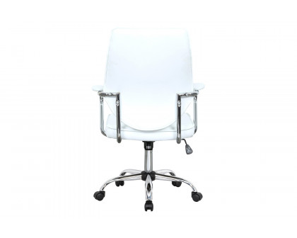 LeisureMod Winchester Leatherette Office Chair - White