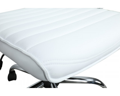 LeisureMod Winchester Leatherette Office Chair - White