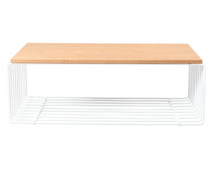 LeisureMod Walden Rectangular Coffee Table Powder Coated Steel Frame