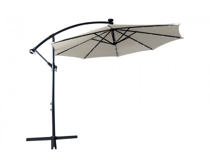 LeisureMod - Willry Modern Outdoor 10 Ft Offset Cantilever Hanging Patio Umbrella with Solar Powered Led