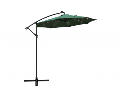 LeisureMod - Willry Modern Outdoor 10 Ft Offset Cantilever Hanging Patio Umbrella with Solar Powered Led