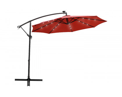 LeisureMod - Willry Modern Outdoor 10 Ft Offset Cantilever Hanging Patio Umbrella with Solar Powered Led