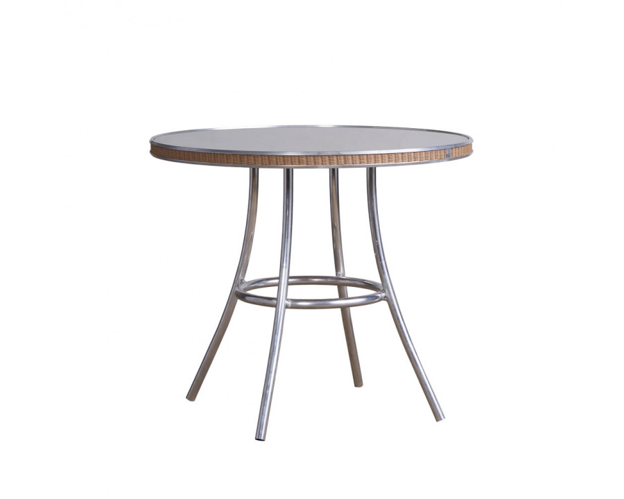 Lloyd Flanders™ All Seasons 33" Round Bistro Table with Reversible Glass - White