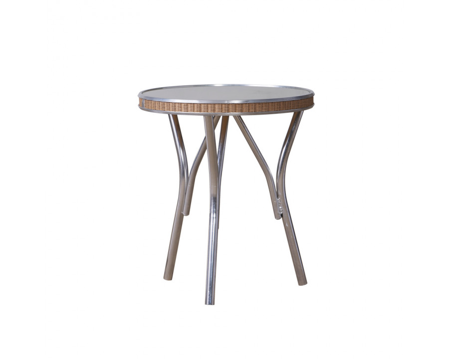 Lloyd Flanders™ All Seasons 19" Round End Table with Reversible Glass - Linen