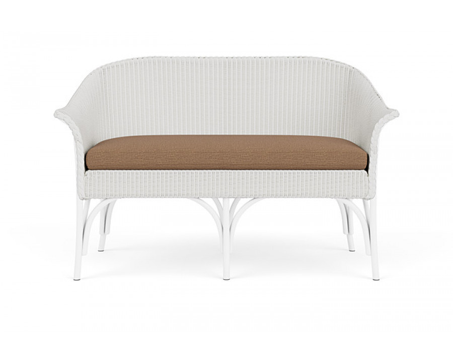 Lloyd Flanders™ All Seasons Settee - Matte White, Canvas Natural