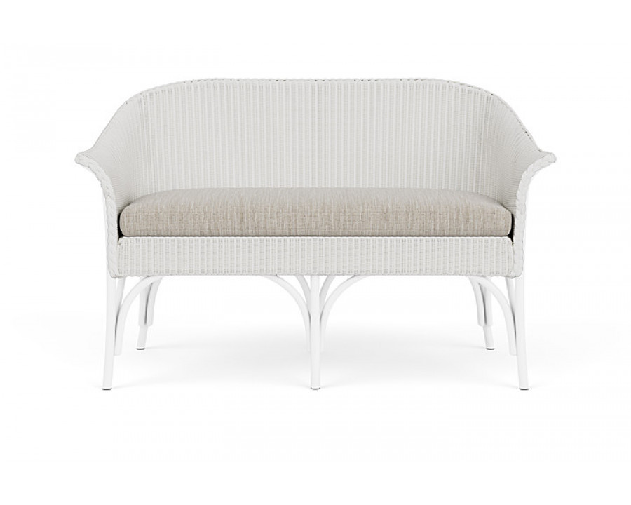 Lloyd Flanders™ All Seasons Settee - Matte White, Callen Celadon