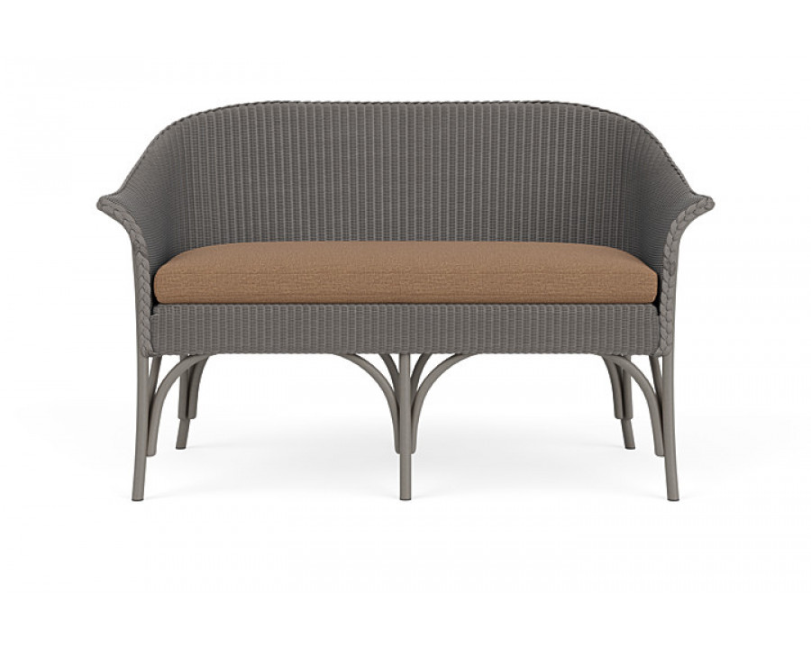 Lloyd Flanders™ All Seasons Settee - Pewter, Canvas Natural