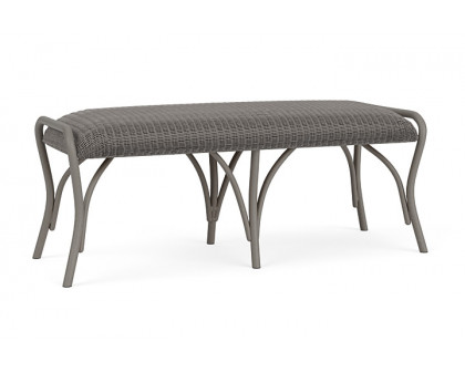 Lloyd Flanders™ All Seasons Settee Ottoman with Padded Seat - Pewter