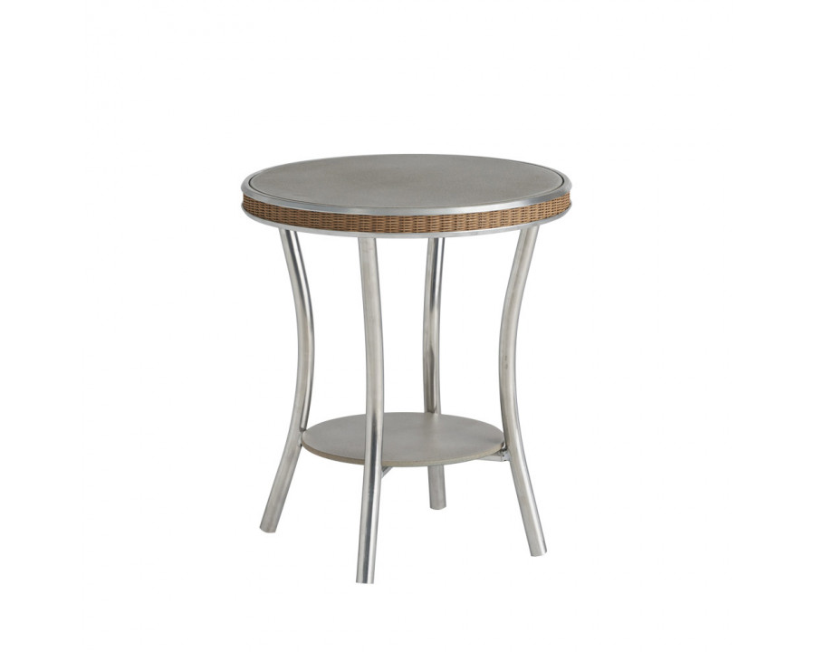 Lloyd Flanders™ Essence 20" Round End Table with Reversible Glass - White