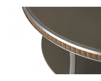 Lloyd Flanders™ Essence 33" Round Cocktail Table with Reversible Glass - Linen