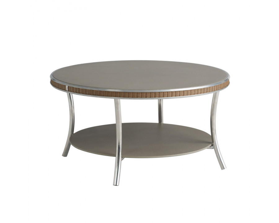 Lloyd Flanders™ Essence 33" Round Cocktail Table with Reversible Glass - Matte White