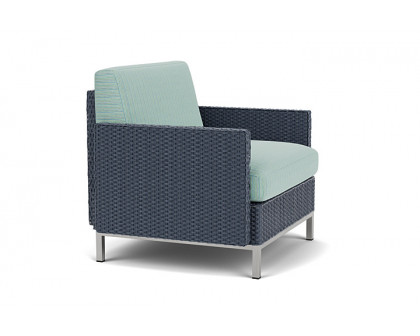 Lloyd Flanders™ Elements Lounge Chair with Stainless Steel Arms and Back - Denim Blue