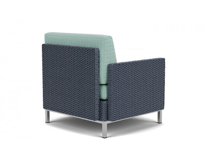 Lloyd Flanders™ Elements Lounge Chair with Stainless Steel Arms and Back - Denim Blue