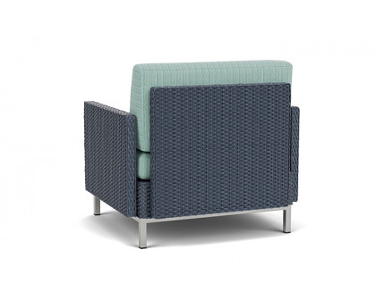 Lloyd Flanders™ Elements Lounge Chair with Stainless Steel Arms and Back - Denim Blue