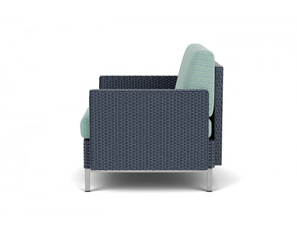 Lloyd Flanders™ Elements Lounge Chair with Stainless Steel Arms and Back - Denim Blue